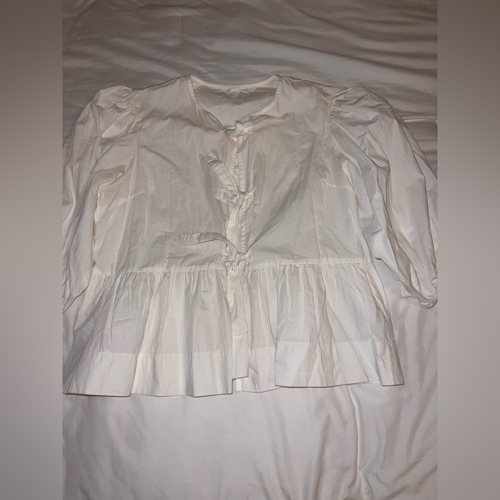white tie front top